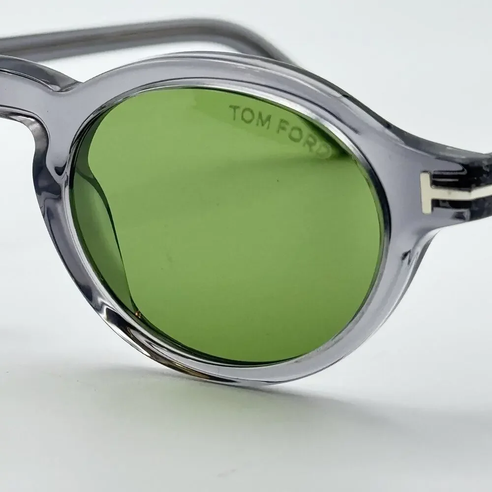 Tom Ford Sunglasses Aristotele-02 TF1332 20N Transparent Gray Frame Green Lens
